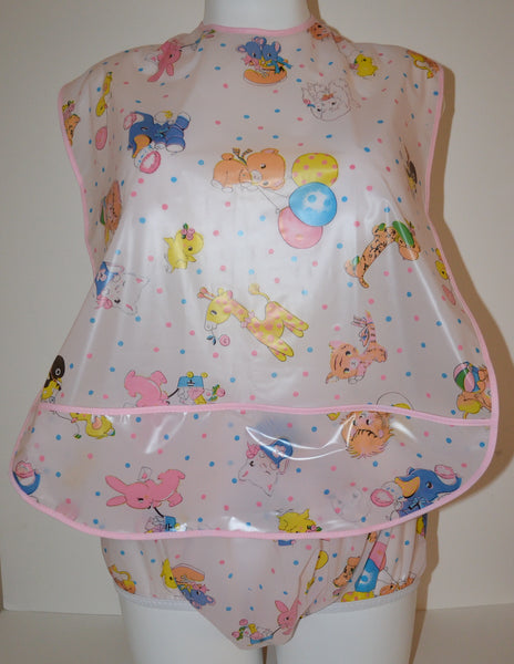 Vinyl Print Bib - Pink Carousel