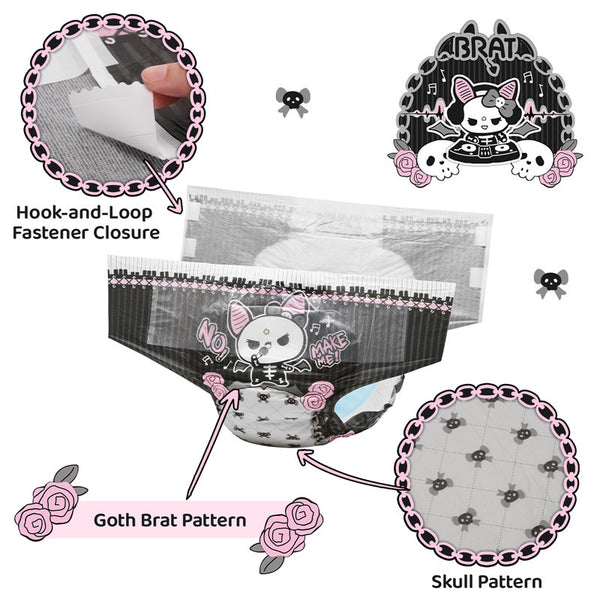 Disposable Diaper - LFB Goth Brat - 2 Pk