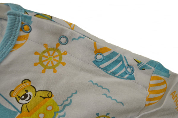 Snap Shoulder Diaper Shirt - Ahoy Bear