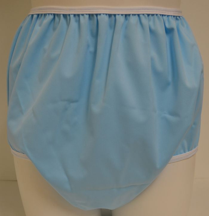 PVC Adult Baby Incontinence Snaper Diaper Rubber Pants Light Blue