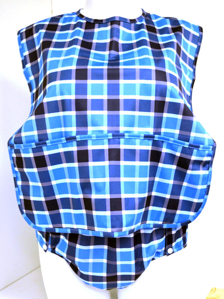 PUL Bib - Blue Plaid